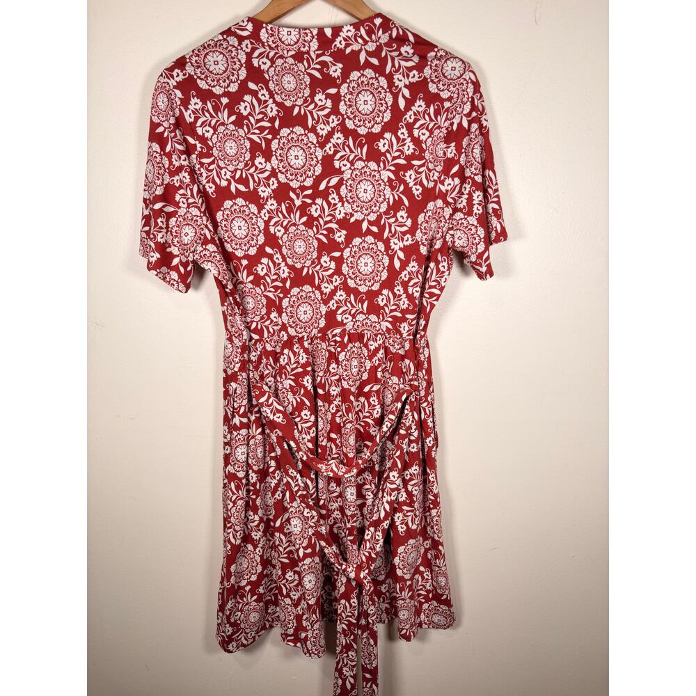 BODEN Daisy Flippy Jersey Dress Decorative Blossom Brown Sz 10R $149 {QQ3} - Picture 3 of 6